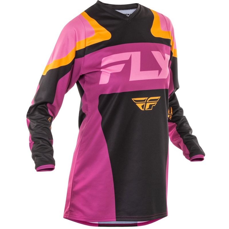 Γυναικεία φανέλα motocross FLY Racing F-16 μαύρο και κίτρινο