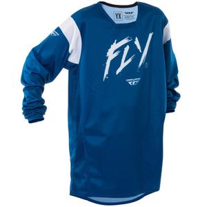 Παιδική φανέλα motocross FLY Racing Kinetic Stoke μπλε και λευκό