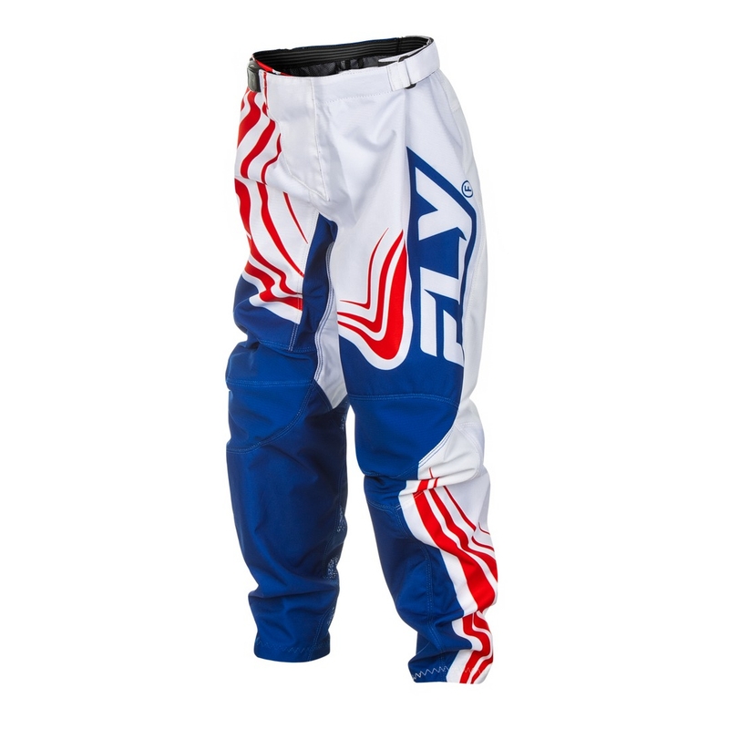 Παιδικό παντελόνι motocross FLY Racing F-16 κόκκινο, λευκό και μπλε