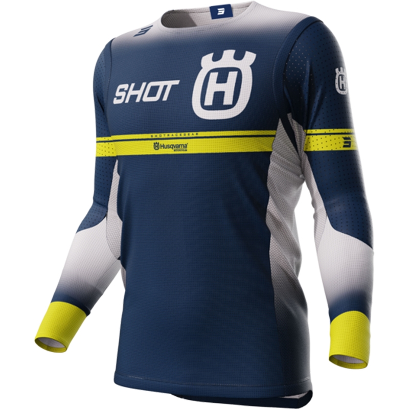 Πώληση μπλε φανέλας Motocross Shot Aerolite Husqvarna LE προσφορά