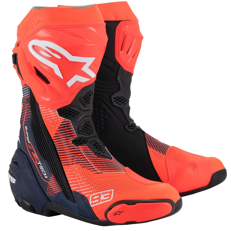 Alpinestars Supertech R Vented limited edition MM93 Marc Marquez fluo red-blue-black μπότες μοτοσικλέτας