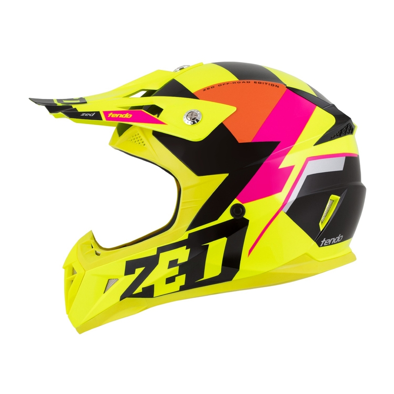 Κράνος Motocross ZED X1.9 Tendo fluo κίτρινο-ροζ-πορτοκαλί-μαύρο
