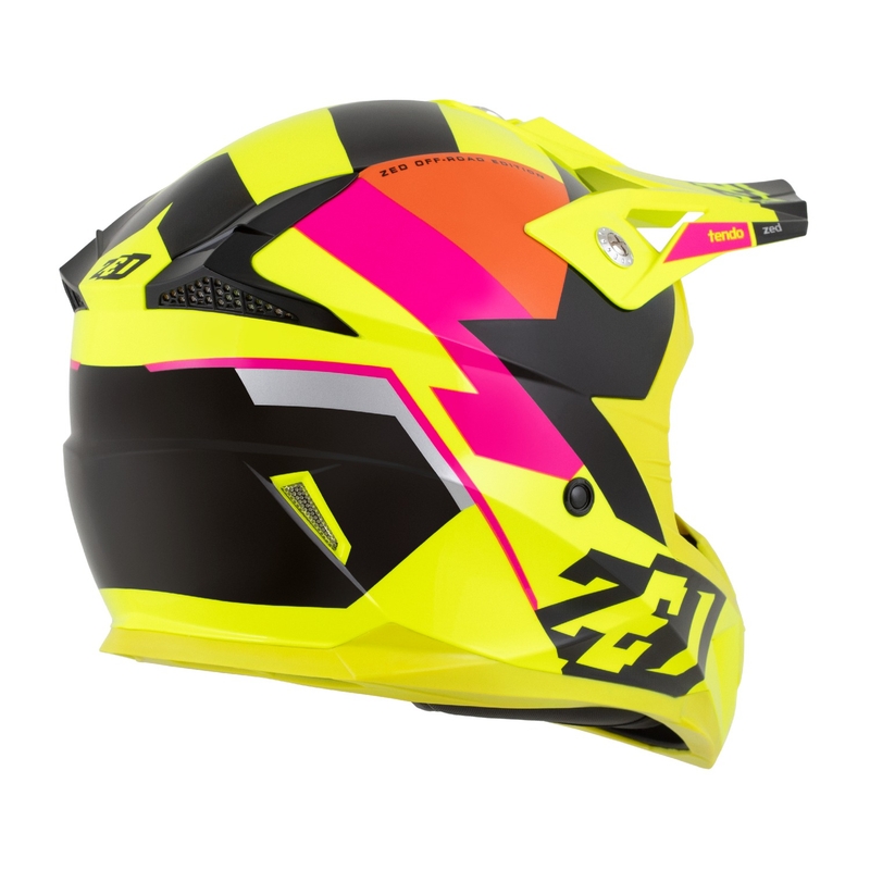 Κράνος Motocross ZED X1.9 Tendo fluo κίτρινο-ροζ-πορτοκαλί-μαύρο