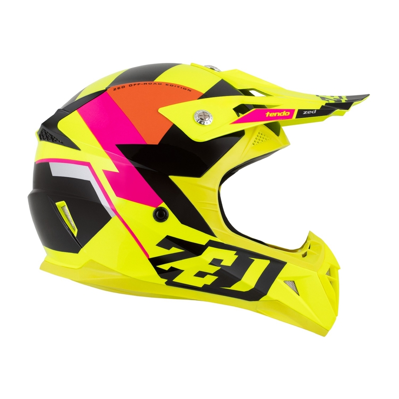 Κράνος Motocross ZED X1.9 Tendo fluo κίτρινο-ροζ-πορτοκαλί-μαύρο