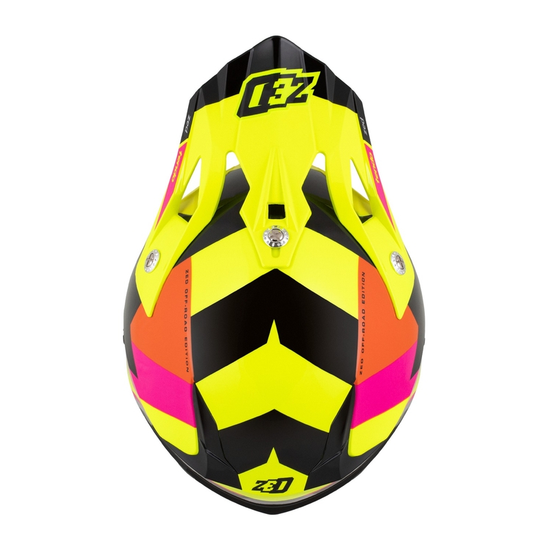 Κράνος Motocross ZED X1.9 Tendo fluo κίτρινο-ροζ-πορτοκαλί-μαύρο