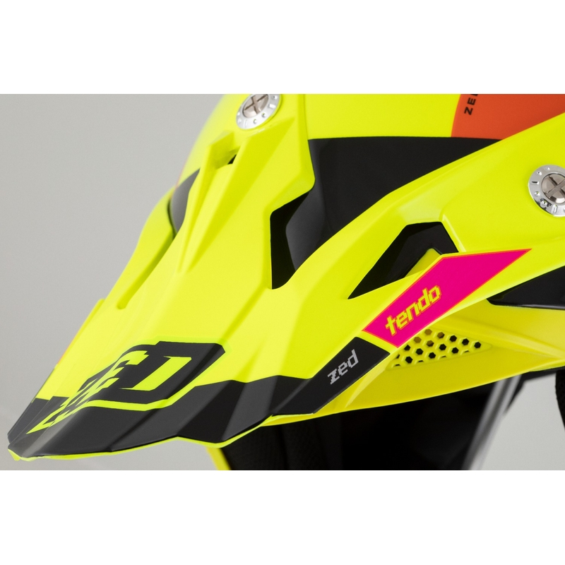 Κράνος Motocross ZED X1.9 Tendo fluo κίτρινο-ροζ-πορτοκαλί-μαύρο
