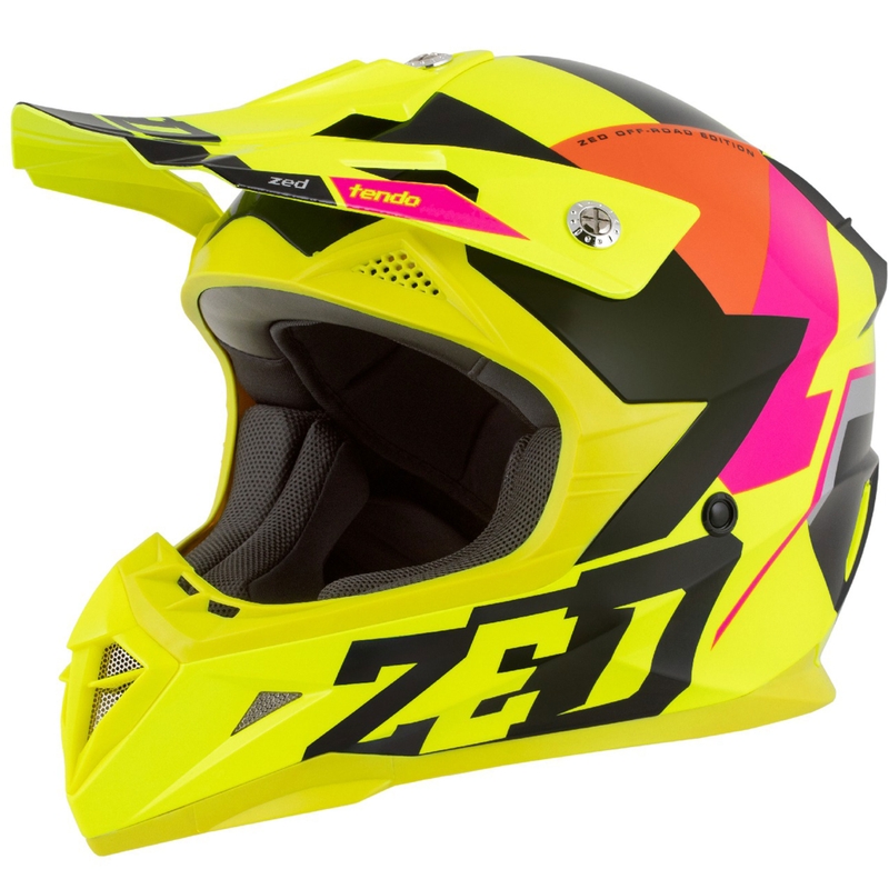 Κράνος Motocross ZED X1.9 Tendo fluo κίτρινο-ροζ-πορτοκαλί-μαύρο