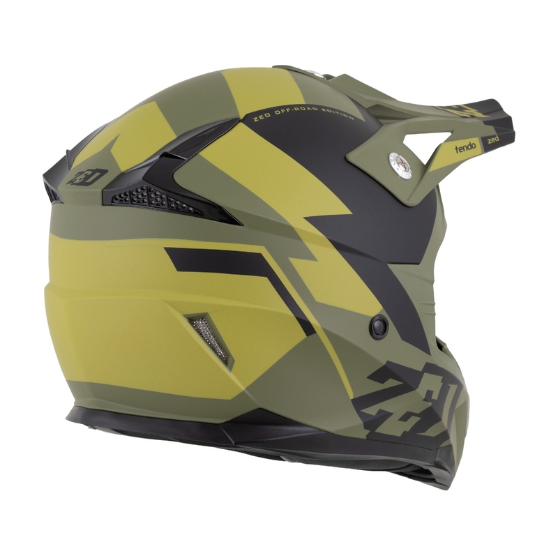 Παιδικό κράνος motocross ZED X1.9 Tendo σκούρο πράσινο-ανοιχτό πράσινο