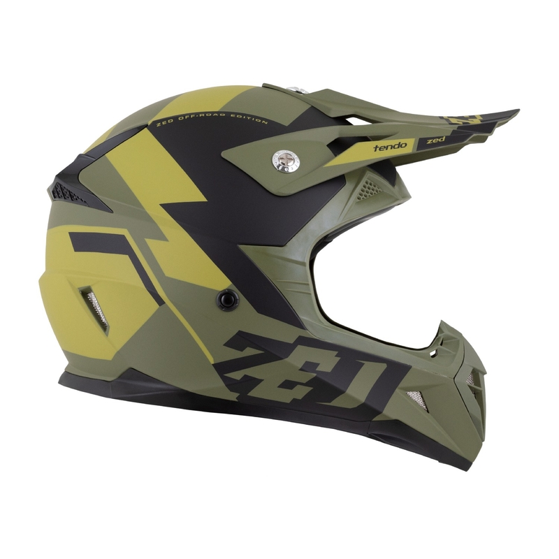 Παιδικό κράνος motocross ZED X1.9 Tendo σκούρο πράσινο-ανοιχτό πράσινο