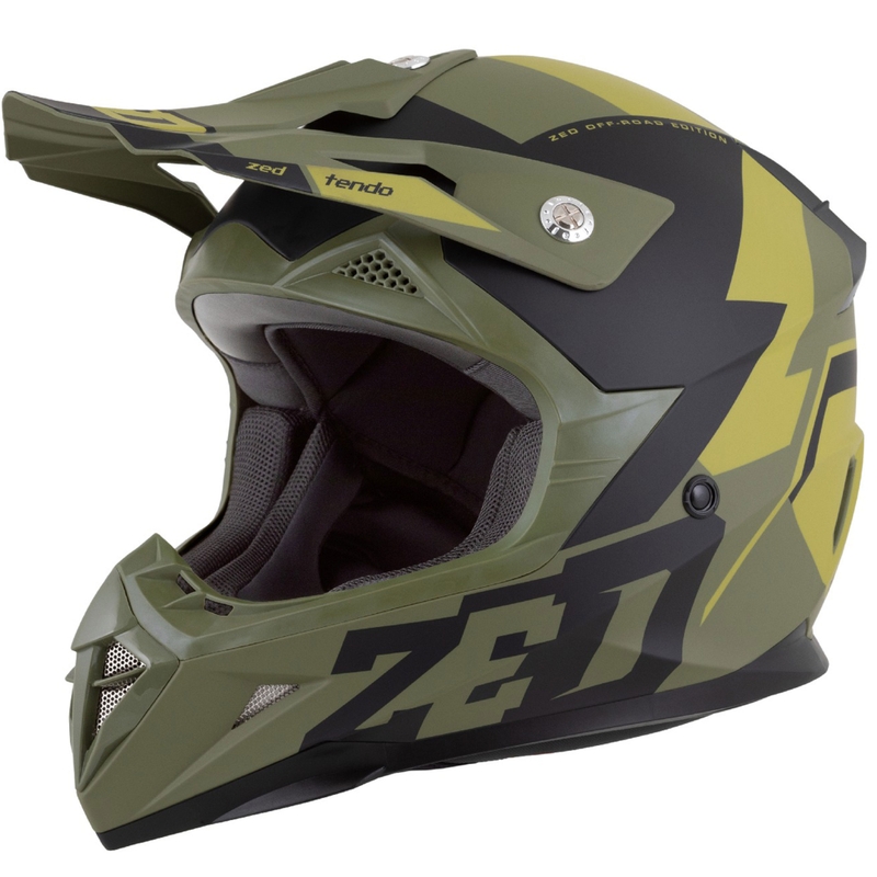 Παιδικό κράνος motocross ZED X1.9 Tendo σκούρο πράσινο-ανοιχτό πράσινο