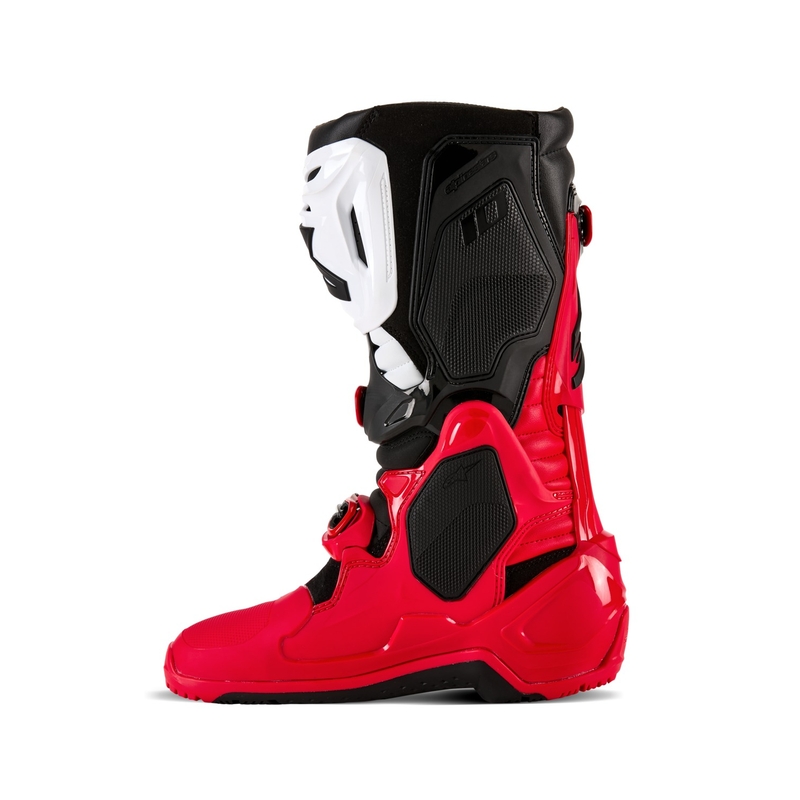 Alpinestars Tech 10 Enduro κόκκινες-μαύρες-λευκές μπότες μοτοσικλέτας