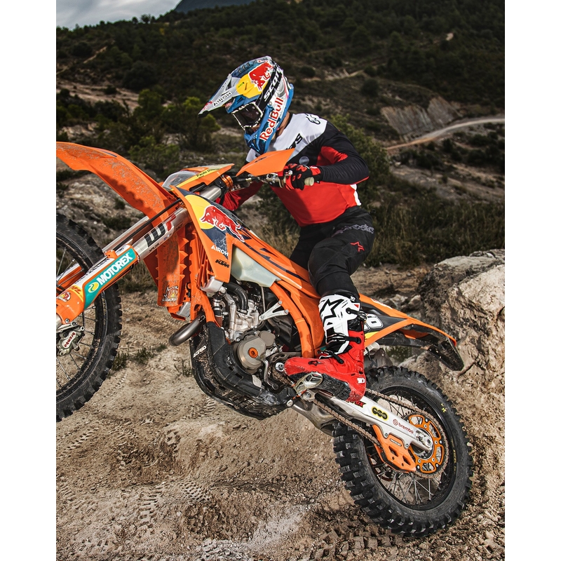 Alpinestars Tech 10 Enduro κόκκινες-μαύρες-λευκές μπότες μοτοσικλέτας