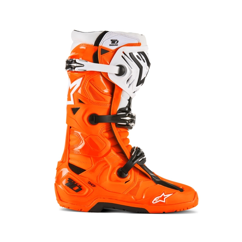 Alpinestars Tech 10 Enduro fluo πορτοκαλί-μαύρο-λευκό μπότες μοτοσικλέτας