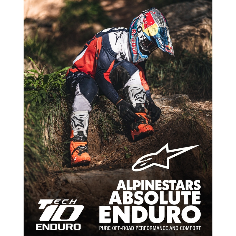Alpinestars Tech 10 Enduro fluo πορτοκαλί-μαύρο-λευκό μπότες μοτοσικλέτας
