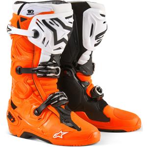 Alpinestars Tech 10 Enduro fluo πορτοκαλί-μαύρο-λευκό μπότες μοτοσικλέτας