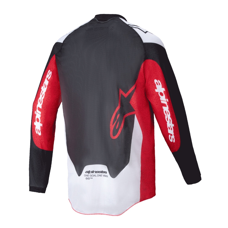 Alpinestars PRO-Dura φανέλα motocross μαύρο-κόκκινο-λευκό