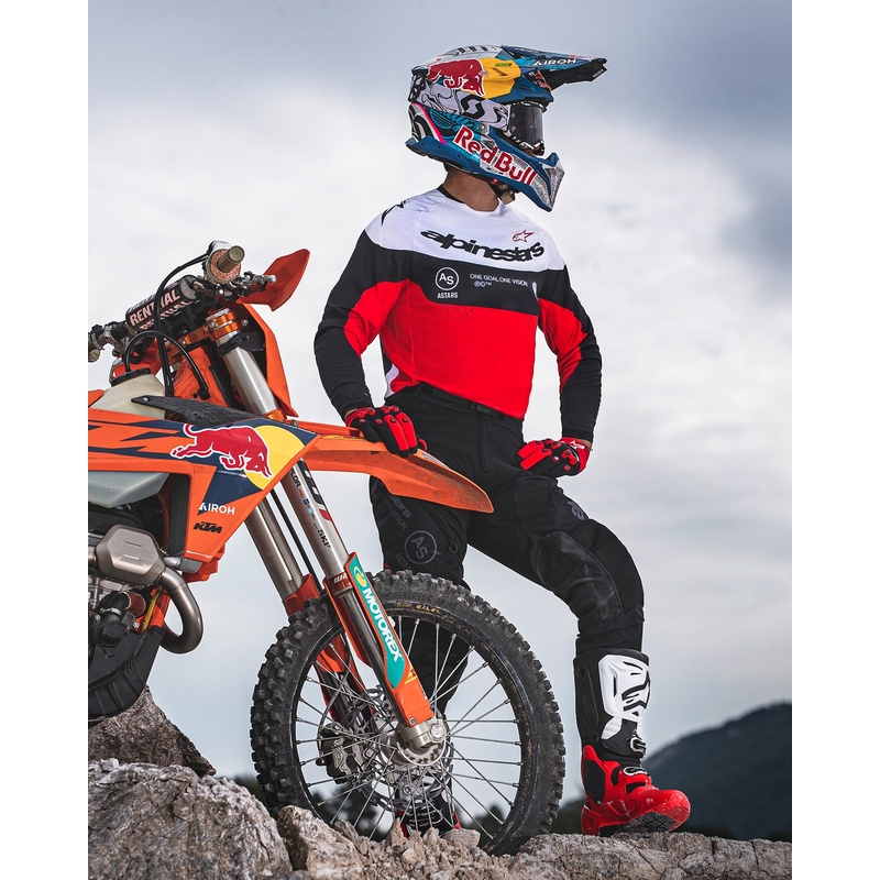 Alpinestars PRO-Dura φανέλα motocross μαύρο-κόκκινο-λευκό