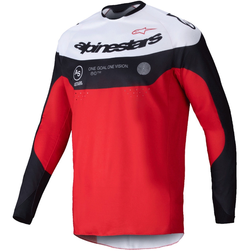 Alpinestars PRO-Dura φανέλα motocross μαύρο-κόκκινο-λευκό