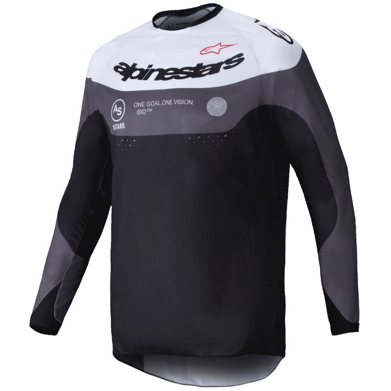 Alpinestars PRO-Dura φανέλα motocross μαύρο και άσπρο