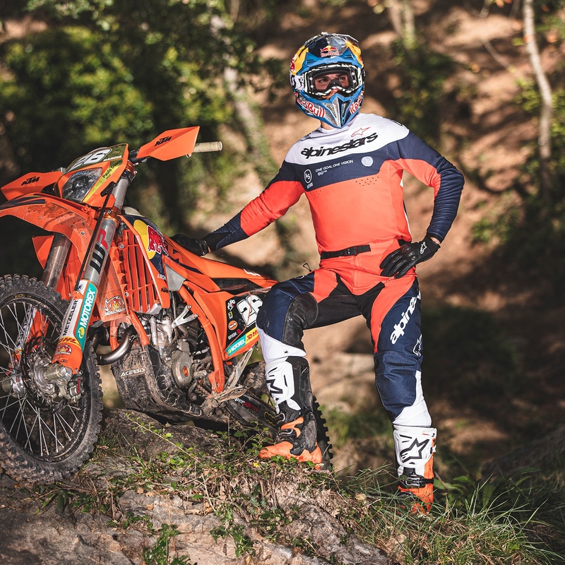 Alpinestars PRO-Dura Motocross παντελόνι μπλε-πορτοκαλί-λευκό