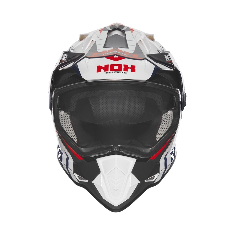 Κράνος μοτοσικλέτας Enduro NOX N312 Vapor λευκό-μαύρο-μπλε