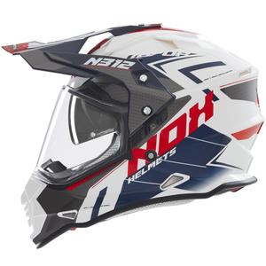 Κράνος μοτοσικλέτας Enduro NOX N312 Vapor λευκό-μαύρο-μπλε