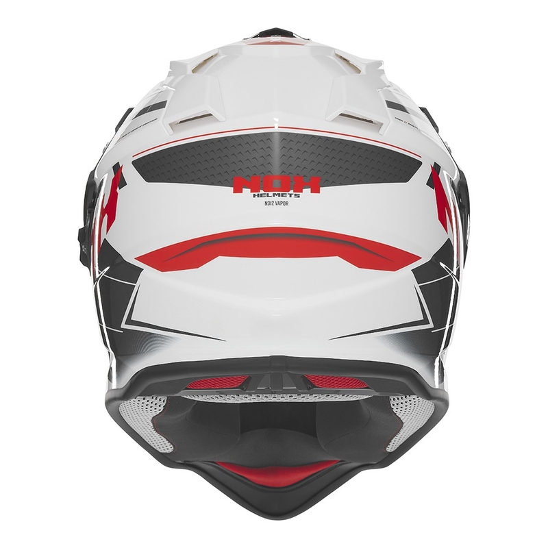 Κράνος μοτοσικλέτας Enduro NOX N312 Vapor λευκό-μαύρο-κόκκινο