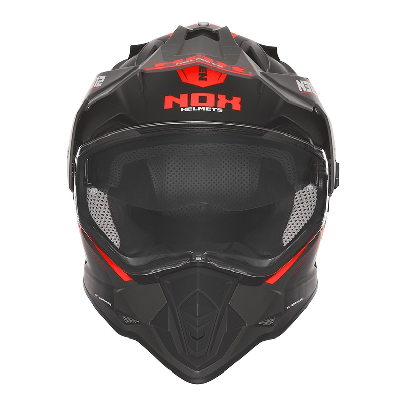 Enduro κράνος μοτοσικλέτας NOX N312 Vapor ματ μαύρο-κόκκινο