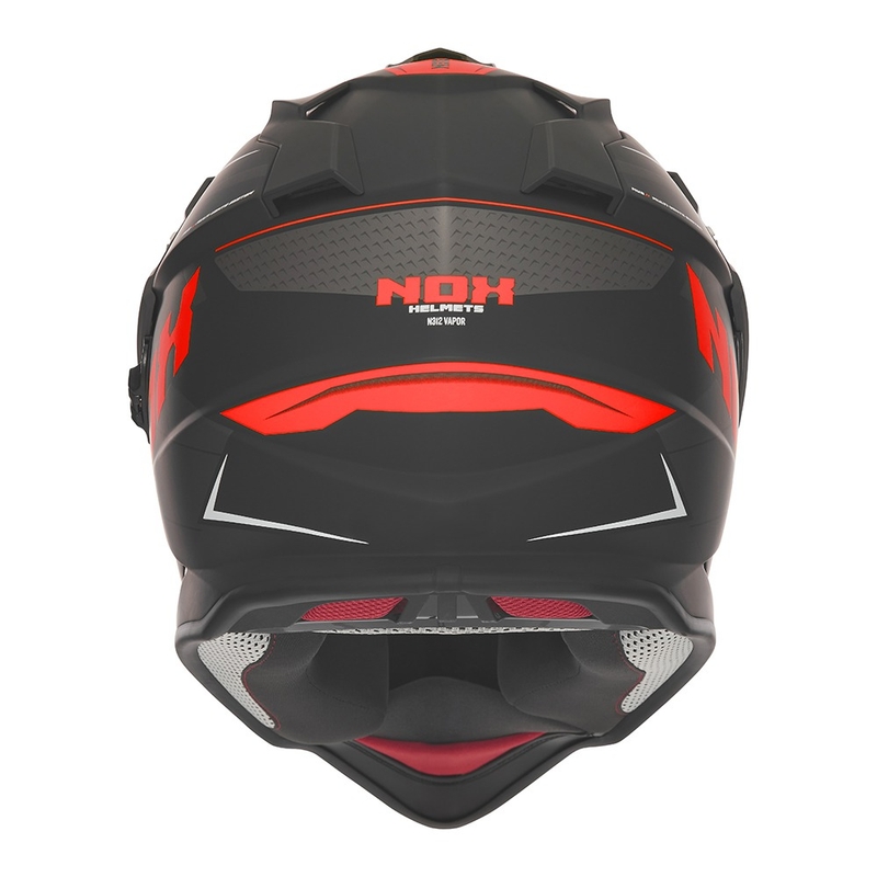 Enduro κράνος μοτοσικλέτας NOX N312 Vapor ματ μαύρο-κόκκινο