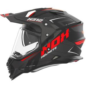 Enduro κράνος μοτοσικλέτας NOX N312 Vapor ματ μαύρο-κόκκινο