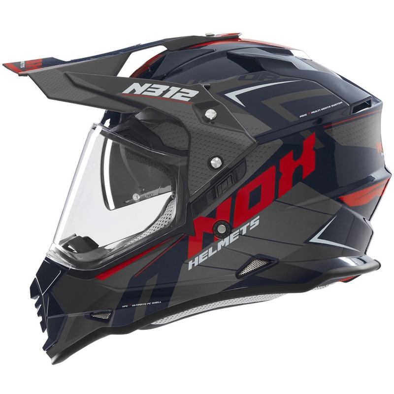 Κράνος μοτοσικλέτας Enduro NOX N312 Vapor μαύρο-μπλε-κόκκινο