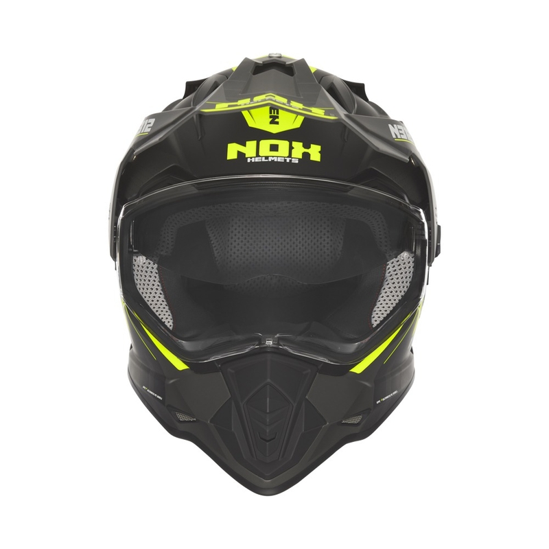 Enduro κράνος μοτοσικλέτας NOX N312 Vapor ματ μαύρο-κίτρινο