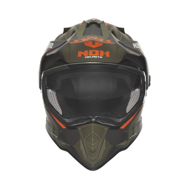 Enduro κράνος μοτοσικλέτας NOX N312 Vapor matt khaki-orange