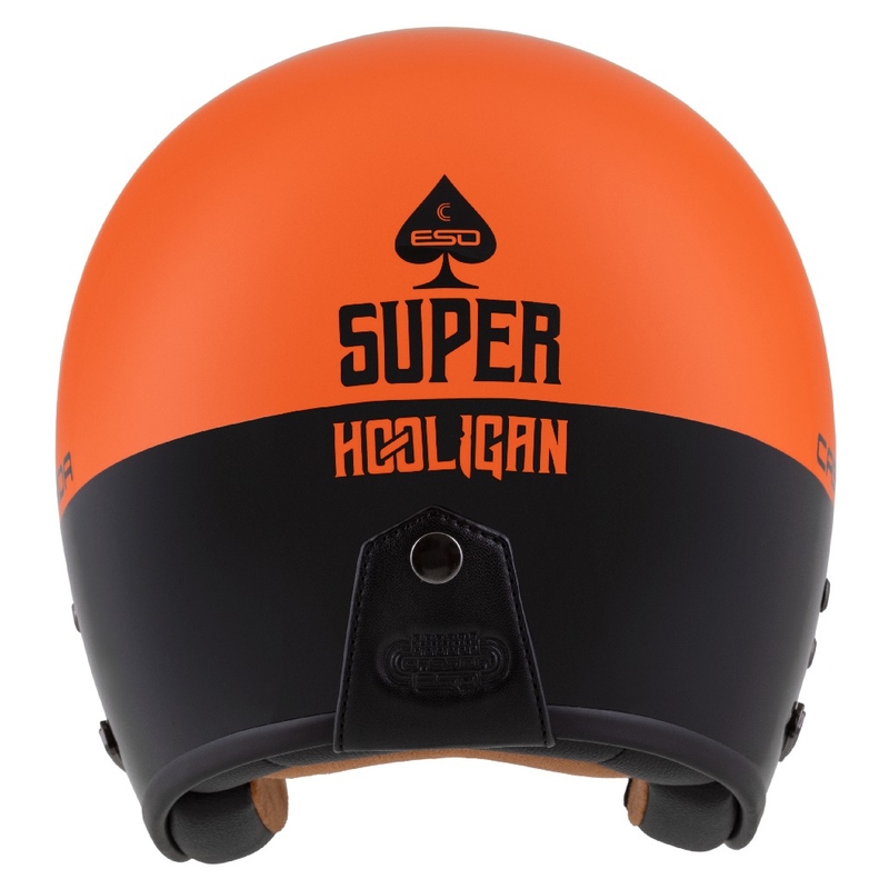 Cassida Eso Super Hooligan Open Κράνος Μοτοσικλέτας Μαύρο-Πορτοκαλί Μαργαριτάρι