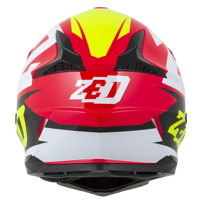 Κράνος Motocross για μοτοσικλέτα ZED X1.9 Targa κόκκινο-φλούο κίτρινο-μαύρο-λευκό