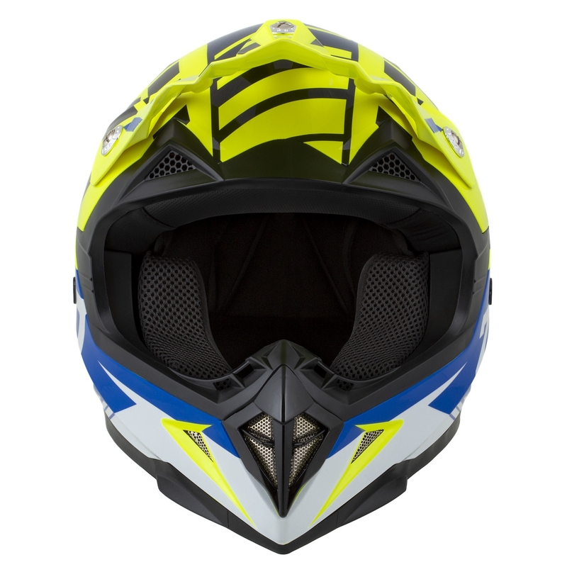 Κράνος Motocross για μοτοσικλέτα ZED X1.9 Targa fluo κίτρινο-μπλε-μαύρο-λευκό