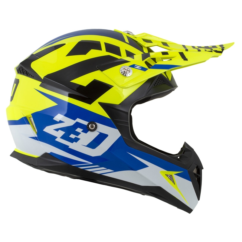 Κράνος Motocross για μοτοσικλέτα ZED X1.9 Targa fluo κίτρινο-μπλε-μαύρο-λευκό