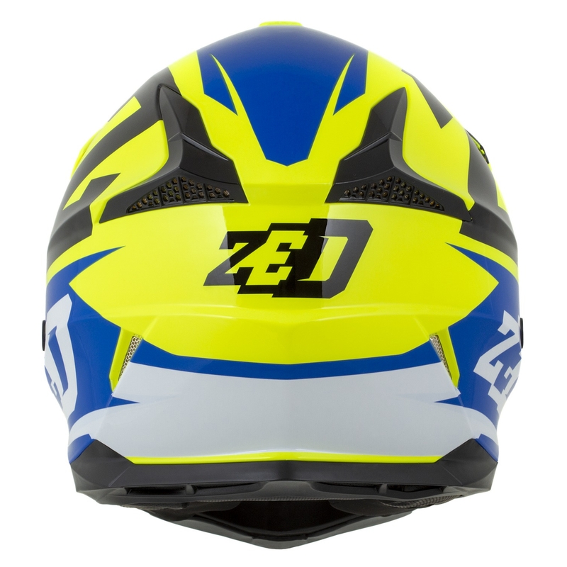 Κράνος Motocross για μοτοσικλέτα ZED X1.9 Targa fluo κίτρινο-μπλε-μαύρο-λευκό