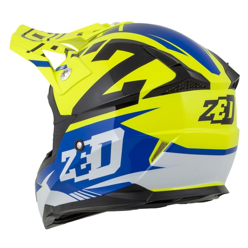 Κράνος Motocross για μοτοσικλέτα ZED X1.9 Targa fluo κίτρινο-μπλε-μαύρο-λευκό