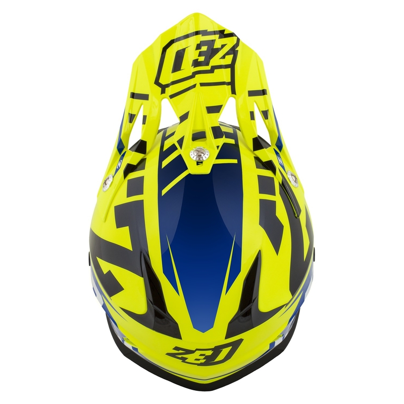 Κράνος Motocross για μοτοσικλέτα ZED X1.9 Targa fluo κίτρινο-μπλε-μαύρο-λευκό