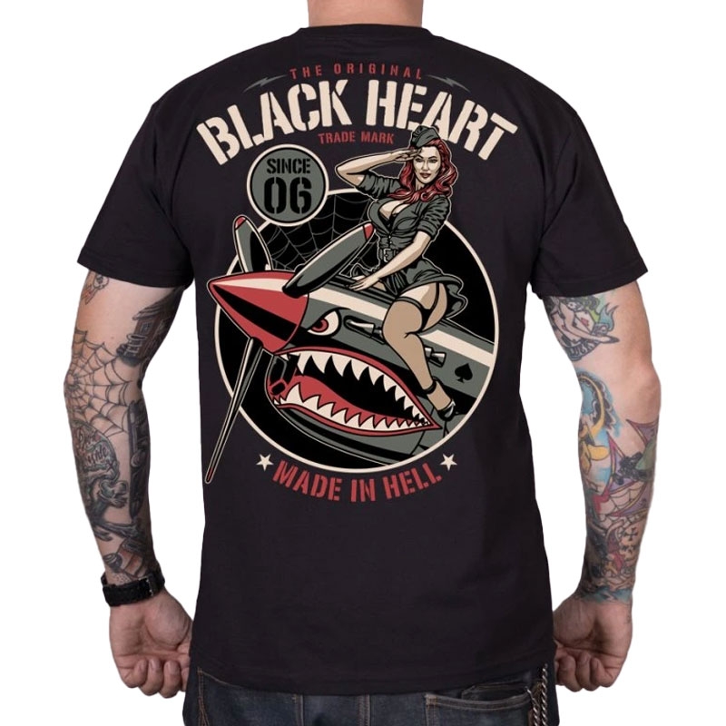 T-shirt Black Heart Air Fighter μαύρο