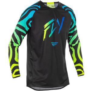 Motocross φανέλα FLY Racing Evolution μαύρο-μπλε-φλούο κίτρινο