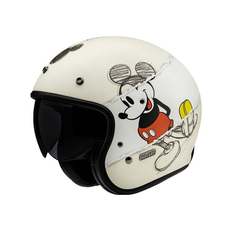 Ανοιχτό κράνος μοτοσικλέτας HJC V31 Disney Mickey Sketch MC1SF λευκό-μαύρο