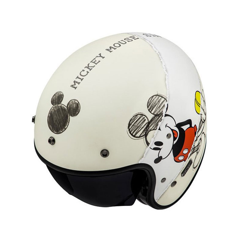Ανοιχτό κράνος μοτοσικλέτας HJC V31 Disney Mickey Sketch MC1SF λευκό-μαύρο