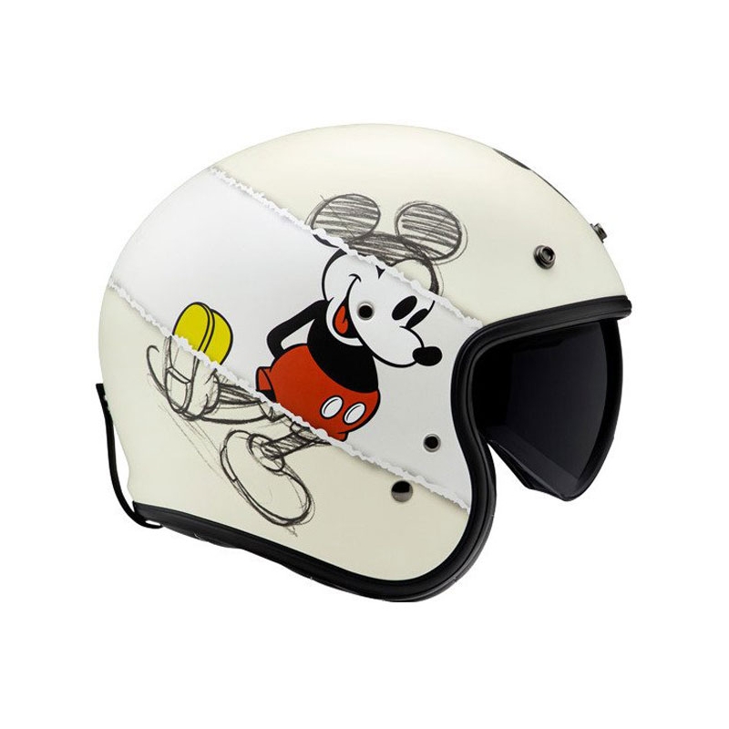Ανοιχτό κράνος μοτοσικλέτας HJC V31 Disney Mickey Sketch MC1SF λευκό-μαύρο
