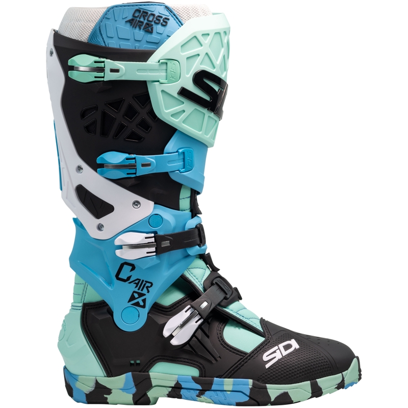 SiDi Crossair X μαύρες και τυρκουάζ μπότες μοτοσικλέτας