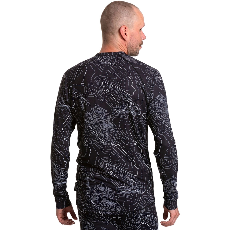 Ανδρικό θερμικό t-shirt Meatfly Avery μαύρο και λευκό