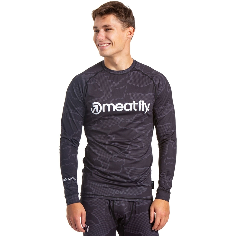 Ανδρικό θερμικό t-shirt Meatfly Avery μαύρο-γκρι