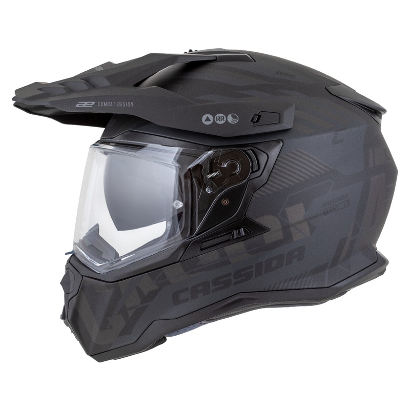 Enduro κράνος Cassida Road Runner TechniX ματ μαύρο-μαύρο-γκρι