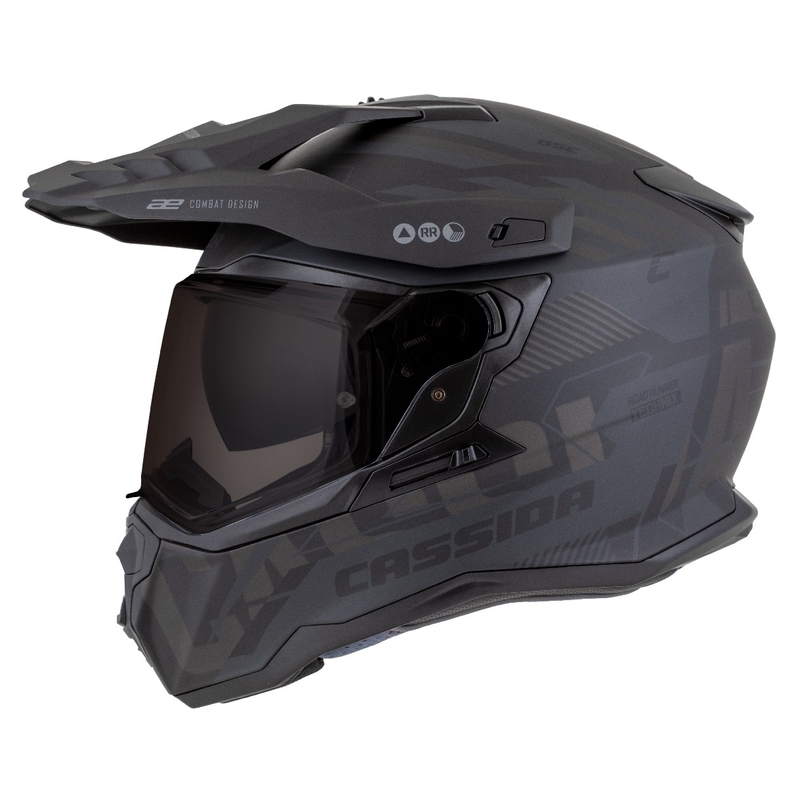 Enduro κράνος Cassida Road Runner TechniX ματ μαύρο-μαύρο-γκρι